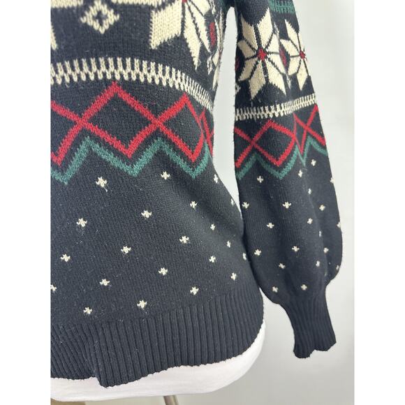 Ralph Lauren Fair Isle Puff Sleeve Sweater Wintry Snowflake Wool Mix Size Small - Picture 13 of 16